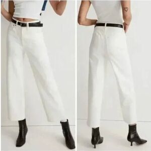 NEW Madewell The Perfect Vintage Wide-Leg Crop Jean Tile‎ White, 29